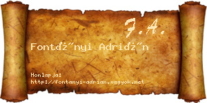 Fontányi Adrián névjegykártya